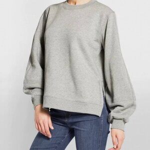 Ganni Software Isoli Puff-Sleeve Sweatshirt Gray XS